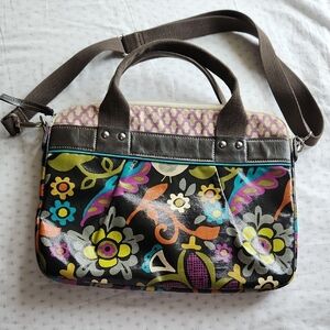 Fossil Key Per Oilcloth Coated Floral Multi-Color Laptop Bag